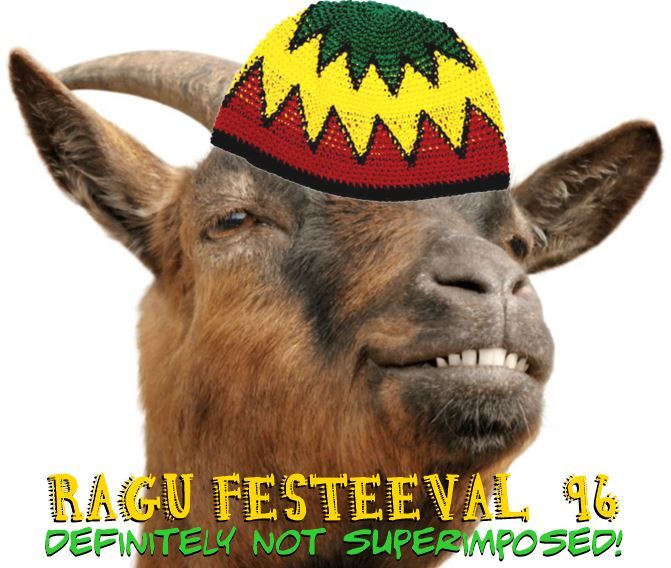 Grumpy goat at the Ragu Festival